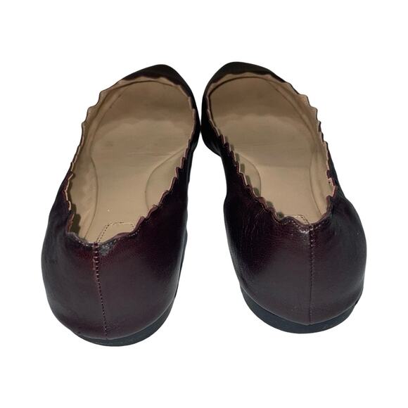 Chloé Lauren Scalloped Leather Ballerina Flats in Dark Brown  Size: EU 40 US 10 - Picture 5 of 9